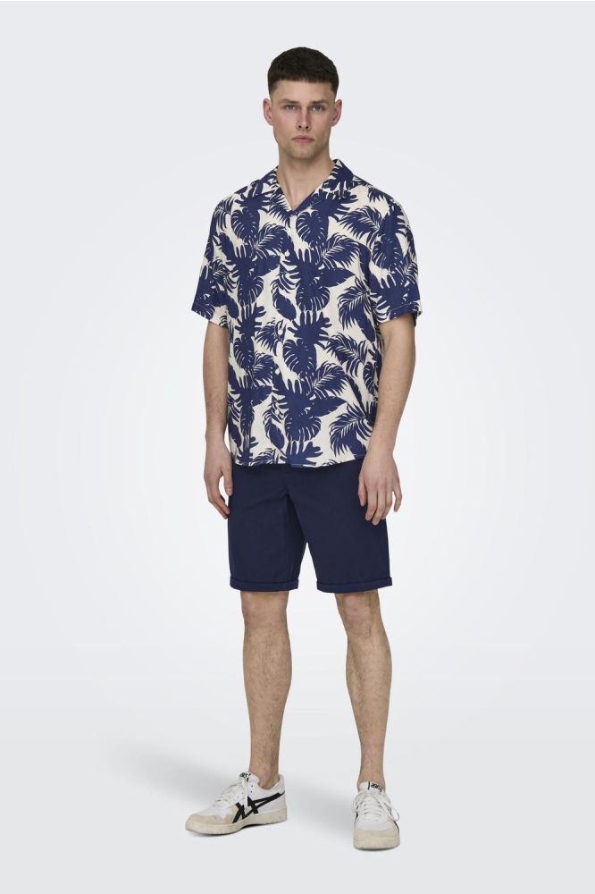 ONSPETER DOBBY 0058 SHORTS NOOS 22028336 Dark Navy Detail MEDIVEAL BLUE